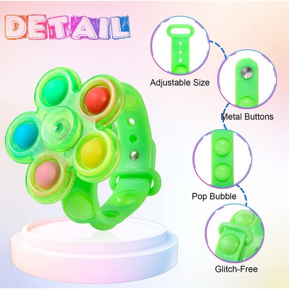 GlowSpin LED Fidget Spinner Bracelet - Green - NEW in BOX - Picture 2 of 4